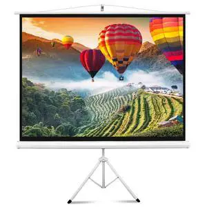 80 Inch Portable Projector Screen with Tripod Stand - Quick Setup Fold Out Roll Up Screen Featuring White Matte Surface 16:9 Aspect Ratio Black Masking Border, Ideal for Indoor and Outdoor Use 80 Inch Portable Projector Screen with Tripod Stand - Quick Setup Fold Out Roll Up Screen Featuring White Matte Surface 16:9 Aspect Ratio Black Masking Border, Ideal for Indoor and Outdoor Use