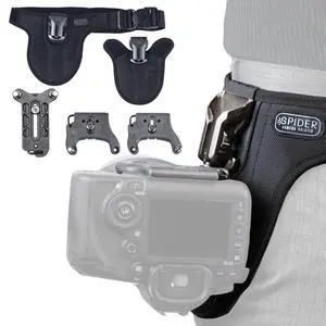 SpiderPro DSLR Dual Camera System v2 for Carrying TWO Professional Cameras and Heavy Gear Featuring Belt with Dual Self-Locking Camera Holsters for Secure Quick-Draw Camera Access SpiderPro DSLR Dual Camera System v2 for Carrying TWO Professional Cameras and Heavy Gear Featuring Belt with Dual Self-Locking Camera Holsters for Secure Quick-Draw Camera Access