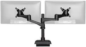 Dual Monitor Arm 180 Degree - VESA Compatible Mount w/ 180 Degree Adjustment - Monitors up to 27 inches, 19.8 lbs - Double Arms for Compact Spaces - Computer Monitor Stand for Home or Office Dual Monitor Arm 180 Degree - VESA Compatible Mount w/ 180 Degree Adjustment - Monitors up to 27 inches, 19.8 lbs - Double Arms for Compact Spaces - Computer Monitor Stand for Home or Office
