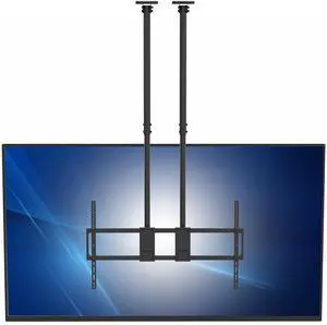 Ceiling TV Mount for 60 to 120 inch Screens, Telescoping Height Adjustment with Dual 5.5ft Extension Poles, Fits Pitched/Vaulted Roof, Holds 264 lbs, Black, MOUNT-VC120-5 Ceiling TV Mount for 60 to 120 inch Screens, Telescoping Height Adjustment with Dual 5.5ft Extension Poles, Fits Pitched/Vaulted Roof, Holds 264 lbs, Black, MOUNT-VC120-5