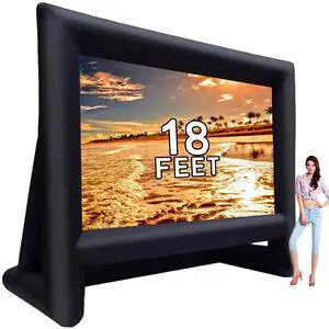 18 feet Inflatable Outdoor Projector Movie Screen - Package with Rope, Blower, Tent Stakes - Portable, Great for Outdoor and Indoor Party Watch Movies 18 feet Inflatable Outdoor Projector Movie Screen - Package with Rope, Blower, Tent Stakes - Portable, Great for Outdoor and Indoor Party Watch Movies