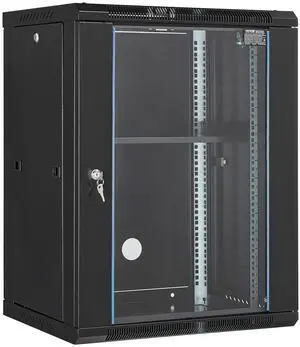 15U Wall Mount Network Server Cabinet, 14.8'' Deep, Server Rack Cabinet Enclosure, 500 lbs Max. Ground-Mounted Load Capacity, with Locking Glass Door Side Panels, for IT Equipment, A/V Devices 15U Wall Mount Network Server Cabinet, 14.8'' Deep, Server Rack Cabinet Enclosure, 500 lbs Max. Ground-Mounted Load Capacity, with Locking Glass Door Side Panels, for IT Equipment, A/V Devices