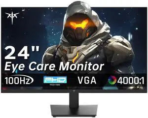 24 Inch FHD 1080P 100Hz Computer Monitor, VA Panel FreeSync PC Gaming Monitor, HDMI VGA Ports, HDR, 4000:1 Contrast, LowBlue Mode, Ergonomic Tilt Eye Care for Home Office 24 Inch FHD 1080P 100Hz Computer Monitor, VA Panel FreeSync PC Gaming Monitor, HDMI VGA Ports, HDR, 4000:1 Contrast, LowBlue Mode, Ergonomic Tilt Eye Care for Home Office