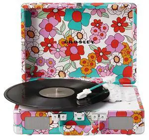 CR8005F-GF Cruiser Plus Vintage 3-Speed Bluetooth in/Out Suitcase Vinyl Record Player Turntable with Built-in Speakers, Groovy Floral CR8005F-GF Cruiser Plus Vintage 3-Speed Bluetooth in/Out Suitcase Vinyl Record Player Turntable with Built-in Speakers, Groovy Floral