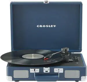 CR8005F-IB Cruiser Plus Vintage 3-Speed Bluetooth in/Out Suitcase Vinyl Record Player Turntable with Built-in Speakers, Ink Blue CR8005F-IB Cruiser Plus Vintage 3-Speed Bluetooth in/Out Suitcase Vinyl Record Player Turntable with Built-in Speakers, Ink Blue