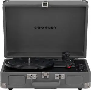 CR8005F-SG Cruiser Plus Vintage 3-Speed Bluetooth in/Out Suitcase Vinyl Record Player Turntable, Slate CR8005F-SG Cruiser Plus Vintage 3-Speed Bluetooth in/Out Suitcase Vinyl Record Player Turntable, Slate
