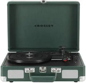 CR8005F-EM Cruiser Plus Vintage 3-Speed Bluetooth in/Out Suitcase Vinyl Record Player Turntable, Dark Emerald CR8005F-EM Cruiser Plus Vintage 3-Speed Bluetooth in/Out Suitcase Vinyl Record Player Turntable, Dark Emerald