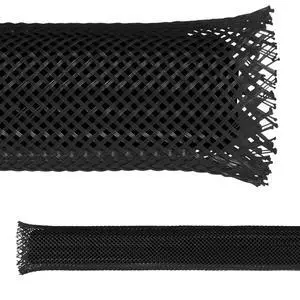 1/2" PET Expandable Braid Sleeving Flame Retardant Flexible Wire Mesh for Cord Management and Cable Protection - 500 Feet - Black 1/2" PET Expandable Braid Sleeving Flame Retardant Flexible Wire Mesh for Cord Management and Cable Protection - 500 Feet - Black