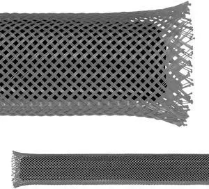1.5" PET Expandable Braid Sleeving Flame Retardant Flexible Wire Mesh for Cord Management and Cable Protection - 100 Feet - Gray 1.5" PET Expandable Braid Sleeving Flame Retardant Flexible Wire Mesh for Cord Management and Cable Protection - 100 Feet - Gray