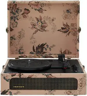 CR8017B-FL Voyager Vintage Portable Vinyl Record Player Turntable with Bluetooth in/Out and Built-in Speakers, Floral CR8017B-FL Voyager Vintage Portable Vinyl Record Player Turntable with Bluetooth in/Out and Built-in Speakers, Floral