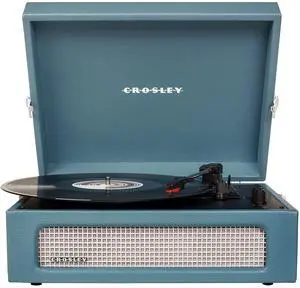CR8017B-WB Voyager Vintage Portable Vinyl Record Player Turntable with Bluetooth in/Out and Built-in Speakers, Washed Blue CR8017B-WB Voyager Vintage Portable Vinyl Record Player Turntable with Bluetooth in/Out and Built-in Speakers, Washed Blue