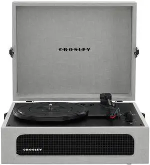 CR8017B-GY Voyager Vintage Portable Vinyl Record Player Turntable with Bluetooth in/Out and Built-in Speakers, Gray CR8017B-GY Voyager Vintage Portable Vinyl Record Player Turntable with Bluetooth in/Out and Built-in Speakers, Gray