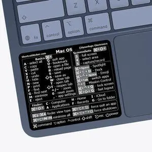 100 pcs (Universal/Neo/Air/Pro) Mac OS Reference Keyboard Shortcut Sticker, Laminated Vinyl - for MacBook/iMac/Mini (Black/Pack of 100) 100 pcs (Universal/Neo/Air/Pro) Mac OS Reference Keyboard Shortcut Sticker, Laminated Vinyl - for MacBook/iMac/Mini (Black/Pack of 100)