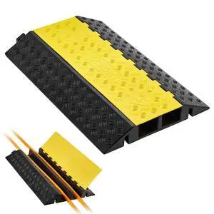 Cable Protector Ramp, 22,000 lbs/axle Capacity, 2 Channel Heavy Duty Rubber Cord Hose Wire Cover, 4 x 3 in Channel, Traffic Speed Bump with Flip-Open Top Cover, for Indoor Outdoor Use, 1 Pack Cable Protector Ramp, 22,000 lbs/axle Capacity, 2 Channel Heavy Duty Rubber Cord Hose Wire Cover, 4 x 3 in Channel, Traffic Speed Bump with Flip-Open Top Cover, for Indoor Outdoor Use, 1 Pack