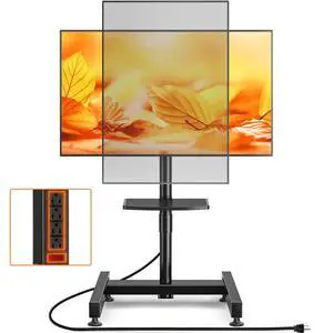 Floor TV Stand with Power Outlet for 13-50 inch TVs up to 55 lbs, Height Adjustable TV Mount Stand with Tilt and Rotat, Max VESA 200x200mm Floor TV Stand with Power Outlet for 13-50 inch TVs up to 55 lbs, Height Adjustable TV Mount Stand with Tilt and Rotat, Max VESA 200x200mm