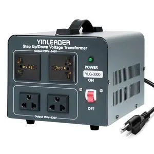 Voltage Converter Transformer 3000w Step Up/Down Power Converter 110-120V to 220-240V/220-240V to 110-120V, with 2 US & 2 Universal Outlets, Circuit Breaker Protection (Grey) Voltage Converter Transformer 3000w Step Up/Down Power Converter 110-120V to 220-240V/220-240V to 110-120V, with 2 US & 2 Universal Outlets, Circuit Breaker Protection (Grey)