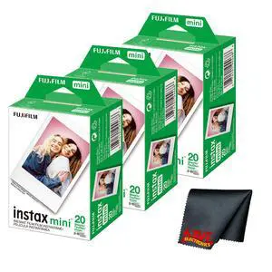 Instax Mini Film for Instant Camera (60 Photo Exposure) Bundle with 6AVE Microfiber Cleaning Cloth Instax Mini Film for Instant Camera (60 Photo Exposure) Bundle with 6AVE Microfiber Cleaning Cloth