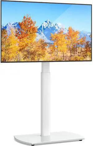 Universal TV Floor Stand with Mount for 27-70 Inch LCD LED OLED TVs, Swivel Height Adjustable Tall TV Stand, Space Saving Design for Corner Bedroom Living Room, White Universal TV Floor Stand with Mount for 27-70 Inch LCD LED OLED TVs, Swivel Height Adjustable Tall TV Stand, Space Saving Design for Corner Bedroom Living Room, White