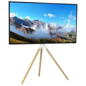 Artistic Easel 45 to 65 inch LED LCD Screen, Studio TV Display Stand, Adjustable TV Mount with Swivel and Tripod Base, White Bracket, Light Wood Legs, STAND-TV65AW Artistic Easel 45 to 65 inch LED LCD Screen, Studio TV Display Stand, Adjustable TV Mount with Swivel and Tripod Base, White Bracket, Light Wood Legs, STAND-TV65AW