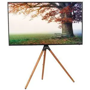 Artistic Easel 45 to 65 inch LED LCD Screen, Studio TV Display Stand, Adjustable TV Mount with Swivel and Tripod Base, Black Bracket, Dark Walnut Legs, STAND-TV65A Artistic Easel 45 to 65 inch LED LCD Screen, Studio TV Display Stand, Adjustable TV Mount with Swivel and Tripod Base, Black Bracket, Dark Walnut Legs, STAND-TV65A