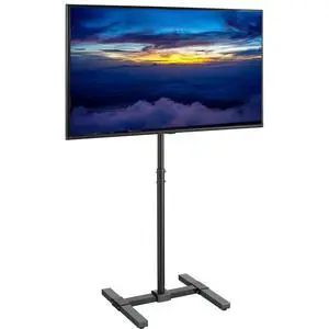 Height Adjustable TV Floor Stand for 13 to 65 inch Screens up to 44 lbs, LCD LED OLED 4K Smart Flat and Curved Monitor Panels, 50 inch Tall, Max VESA 400x400, Black, STAND-TV08 Height Adjustable TV Floor Stand for 13 to 65 inch Screens up to 44 lbs, LCD LED OLED 4K Smart Flat and Curved Monitor Panels, 50 inch Tall, Max VESA 400x400, Black, STAND-TV08