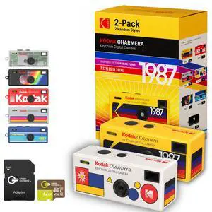 CHARMERA Keychain Digital Camera Blind Box (2PC) Mini Camera, Digicam, Video Recording, Bag Charm, 1.6 Megapixels, Micro SD Slot, for Beginners Teens & Adults + Green Extreme 32GB Micro SD Card CHARMERA Keychain Digital Camera Blind Box (2PC) Mini Camera, Digicam, Video Recording, Bag Charm, 1.6 Megapixels, Micro SD Slot, for Beginners Teens & Adults + Green Extreme 32GB Micro SD Card