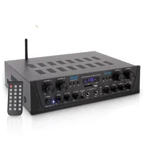 500W Karaoke Amplifier with Bluetooth - 4 Channel Stereo Output, Front Panel Aux In, MIC1 / MIC2, Mic Vol with Echo / Talk Over, USB-A, SD/MMC, Sub Out, Rec Out - Home / Commercial -PTA44BT.5 500W Karaoke Amplifier with Bluetooth - 4 Channel Stereo Output, Front Panel Aux In, MIC1 / MIC2, Mic Vol with Echo / Talk Over, USB-A, SD/MMC, Sub Out, Rec Out - Home / Commercial -PTA44BT.5