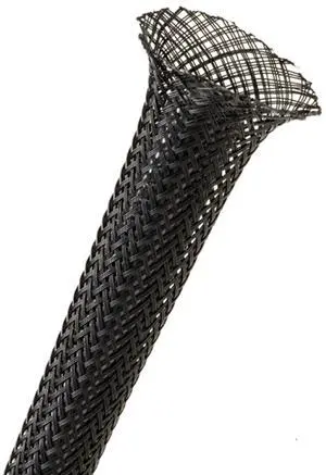1/8" PET Expandable Braided Sleeving - Color: Black - Length: 1000FT 1/8" PET Expandable Braided Sleeving - Color: Black - Length: 1000FT
