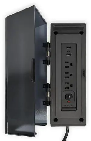 Power Strip Surge Protector with 3 AC Outlets and 3 USB Ports, Wall Mountable Power Socket with Protective Cover, 5Ft Long Extension Cord Plug (1875W/15A)for 111 Series Pergola, Garden, Black Power Strip Surge Protector with 3 AC Outlets and 3 USB Ports, Wall Mountable Power Socket with Protective Cover, 5Ft Long Extension Cord Plug (1875W/15A)for 111 Series Pergola, Garden, Black