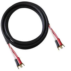 Canare 4S11 Speaker Cable, with Ultrasonically-Welded Conventional (Non-Bi-Wire) Terminations, (One Cable - for one Speaker); Assembled in The USA (15 Foot, Black, Spades to Spades) Canare 4S11 Speaker Cable, with Ultrasonically-Welded Conventional (Non-Bi-Wire) Terminations, (One Cable - for one Speaker); Assembled in The USA (15 Foot, Black, Spades to Spades)