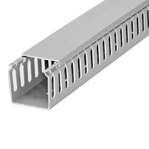 Wire Duct Open Slot Cable Raceway - 3 Width x 3 Height - 6.5 feet Long - 1 Pc/Pack Gray PVC Wiring Trough Wire Cover Cord Hider for Under Desk Industrial Cable Management Wire Duct Open Slot Cable Raceway - 3 Width x 3 Height - 6.5 feet Long - 1 Pc/Pack Gray PVC Wiring Trough Wire Cover Cord Hider for Under Desk Industrial Cable Management