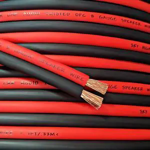 25' feet OFC True 8 Gauge AWG Oxygen Free Copper Speaker Wire RD/BK Car Home Audio 25' feet OFC True 8 Gauge AWG Oxygen Free Copper Speaker Wire RD/BK Car Home Audio
