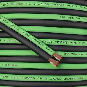 25' feet OFC True 8 Gauge AWG Oxygen Free Copper Speaker Wire GR/BK Car Home Audio 25' feet OFC True 8 Gauge AWG Oxygen Free Copper Speaker Wire GR/BK Car Home Audio