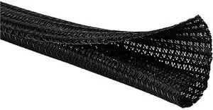 25 Ft - 2" Inch Braided Cable Sleeve - Self Closing Split Wire Wrap Cord Hider Organizer Wire Loom Tubing Cover for Automotive, Industrial Cable Management - Black 25 Ft - 2" Inch Braided Cable Sleeve - Self Closing Split Wire Wrap Cord Hider Organizer Wire Loom Tubing Cover for Automotive, Industrial Cable Management - Black