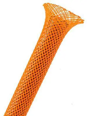 1.75" PET Expandable Braided Sleeving - Color: Orange - Length: 30FT 1.75" PET Expandable Braided Sleeving - Color: Orange - Length: 30FT