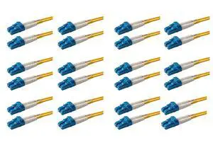 12-Pack 2 Meter LC to LC Fiber Patch Cable, Corning SMF-28 Singlemode 9/125um Ultra Optical Fiber, Duplex, Yellow Riser OFNR Cable Jacket 12-Pack 2 Meter LC to LC Fiber Patch Cable, Corning SMF-28 Singlemode 9/125um Ultra Optical Fiber, Duplex, Yellow Riser OFNR Cable Jacket