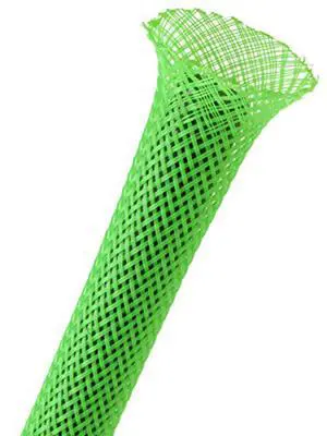 1/8" PET Expandable Braided Sleeving - Color: Neon Green - Length: 225FT 1/8" PET Expandable Braided Sleeving - Color: Neon Green - Length: 225FT