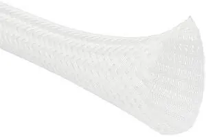 100 Ft - 0.50 Inch Braided Cable Sleeve - Self Closing Split Wire Wrap Cord Hider Organizer Wire Loom Tubing Cover for Automotive, Industrial Cable Management - White 100 Ft - 0.50 Inch Braided Cable Sleeve - Self Closing Split Wire Wrap Cord Hider Organizer Wire Loom Tubing Cover for Automotive, Industrial Cable Management - White