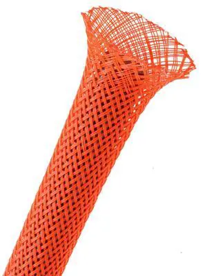 1.5" PET Expandable Braided Sleeving - Color: Neon Red - Length: 40FT 1.5" PET Expandable Braided Sleeving - Color: Neon Red - Length: 40FT