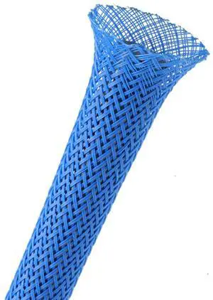 1.5" PET Expandable Braided Sleeving - Color: Neon Blue - Length: 40FT 1.5" PET Expandable Braided Sleeving - Color: Neon Blue - Length: 40FT