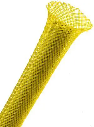 1.5" PET Expandable Braided Sleeving - Color: Yellow - Length: 40FT 1.5" PET Expandable Braided Sleeving - Color: Yellow - Length: 40FT
