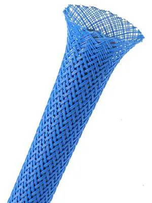 3/8" PET Expandable Braided Sleeving - Color: Neon Blue - Length: 125FT 3/8" PET Expandable Braided Sleeving - Color: Neon Blue - Length: 125FT
