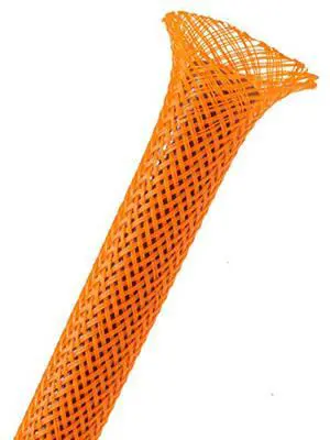 3/8" PET Expandable Braided Sleeving - Color: Orange - Length: 125FT 3/8" PET Expandable Braided Sleeving - Color: Orange - Length: 125FT