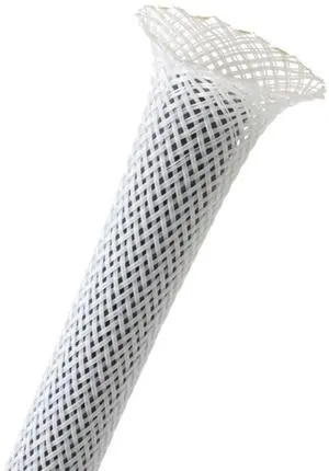 3/8" PET Expandable Braided Sleeving - Color: White - Length: 125FT 3/8" PET Expandable Braided Sleeving - Color: White - Length: 125FT