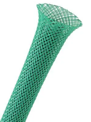 1.5" PET Expandable Braided Sleeving - Color: Green - Length: 40FT 1.5" PET Expandable Braided Sleeving - Color: Green - Length: 40FT