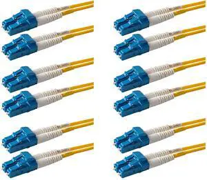 6-Pack 6 Meter LC to LC Fiber Patch Cable, Corning SMF-28 Singlemode 9/125um Ultra Optical Fiber, Duplex, Yellow Riser OFNR Cable Jacket 6-Pack 6 Meter LC to LC Fiber Patch Cable, Corning SMF-28 Singlemode 9/125um Ultra Optical Fiber, Duplex, Yellow Riser OFNR Cable Jacket