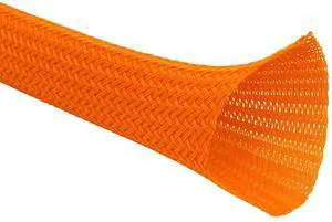 25 Ft - 1.5" Inch Braided Cable Sleeve - Self Closing Split Wire Wrap Cord Hider Organizer Wire Loom Tubing Cover for Automotive, Industrial Cable Management - Orange 25 Ft - 1.5" Inch Braided Cable Sleeve - Self Closing Split Wire Wrap Cord Hider Organizer Wire Loom Tubing Cover for Automotive, Industrial Cable Management - Orange