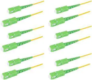 6-Pack 25 Meter SC/APC to SC/APC Slim Simplex Riser OFNR Fiber Patch Cable, Corning SMF-28 Singlemode 9/125um Ultra Fiber, OS1/OS2 Compatible 6-Pack 25 Meter SC/APC to SC/APC Slim Simplex Riser OFNR Fiber Patch Cable, Corning SMF-28 Singlemode 9/125um Ultra Fiber, OS1/OS2 Compatible