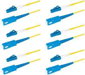 6-Pack 7 Meter SC/UPC to LC/UPC Slim Simplex Riser OFNR Fiber Patch Cable, Corning SMF-28 Singlemode 9/125um Ultra Fiber, OS1/OS2 Compatible 6-Pack 7 Meter SC/UPC to LC/UPC Slim Simplex Riser OFNR Fiber Patch Cable, Corning SMF-28 Singlemode 9/125um Ultra Fiber, OS1/OS2 Compatible