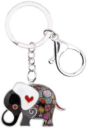 Enamel Alloy Anime Elephant Keychains Key Ring Charm Jewelry For Women Girls Lady Bag Car Purse (Grey) Enamel Alloy Anime Elephant Keychains Key Ring Charm Jewelry For Women Girls Lady Bag Car Purse (Grey)